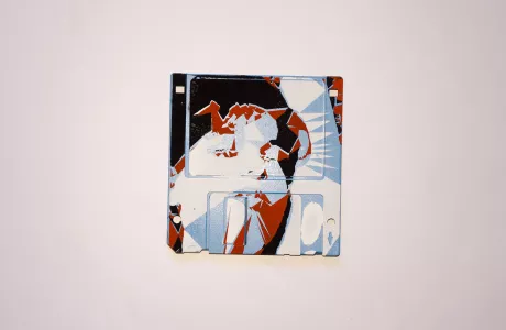 silk screened 3.5" floppy disk - artwork - from The Ladie series