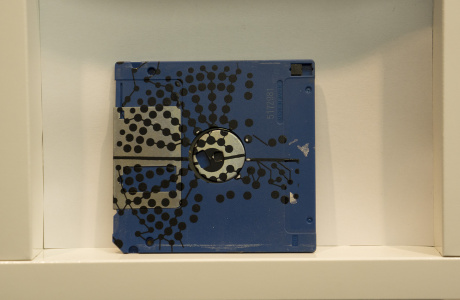 Flower V - 3.5" floppy disk contemporary artwork