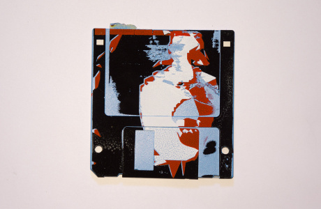 silk screened 3.5" floppy disk - artwork - from The Ladie series