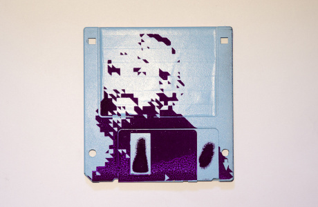 silk screened 3.5" floppy disk - artwork - Peter 