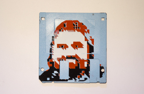 silk screened 3.5" floppy disk - artwork - Pekka I