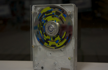 Circle III - silk screen on a 3.5" hard drive plate