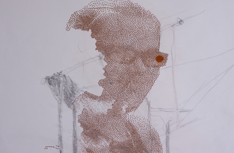 polar drawing - moder artwork - portrait of Lumi Jais