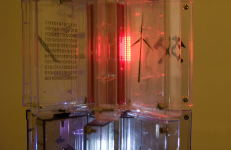 old mc cases made a lamp - interactive installation old mc cases made a lamp - interactive installation