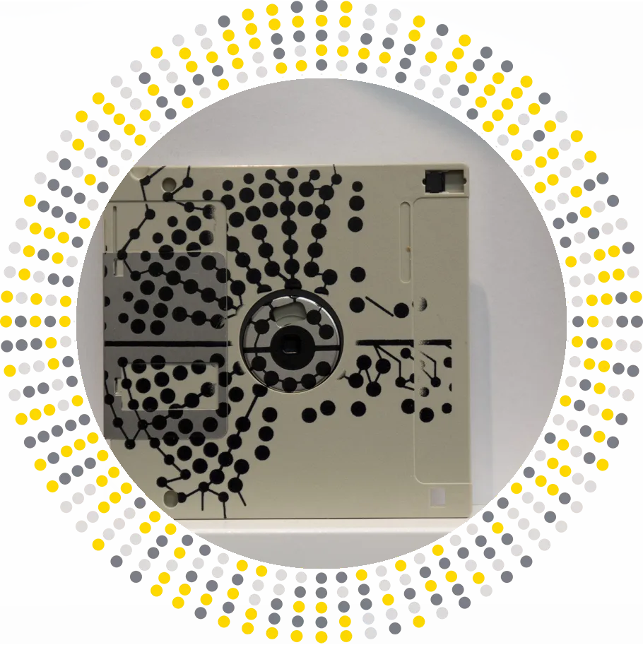 Flower IV - 3.5" floppy disk contemporary artwork