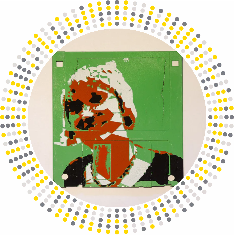 silk screened 3.5" floppy disk - artwork - Kaisa II