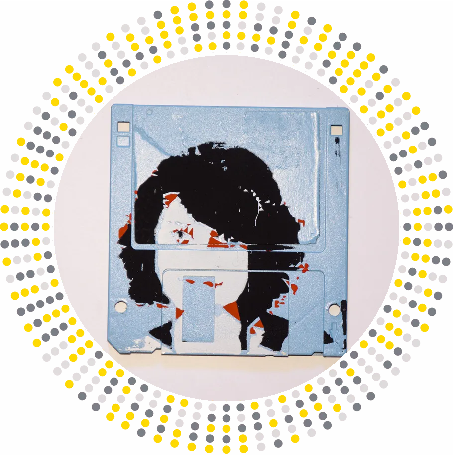 silk screened 3.5" floppy disk - artwork - Simona