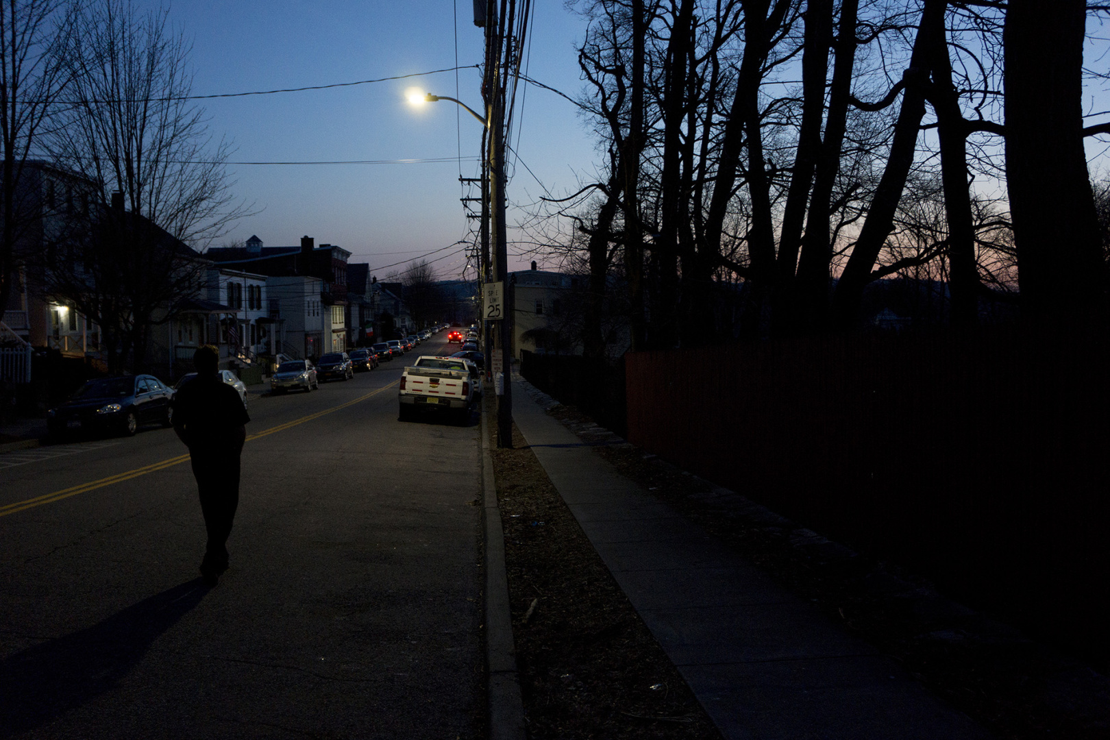 Sun down at Dobbs Ferry, NY, USA