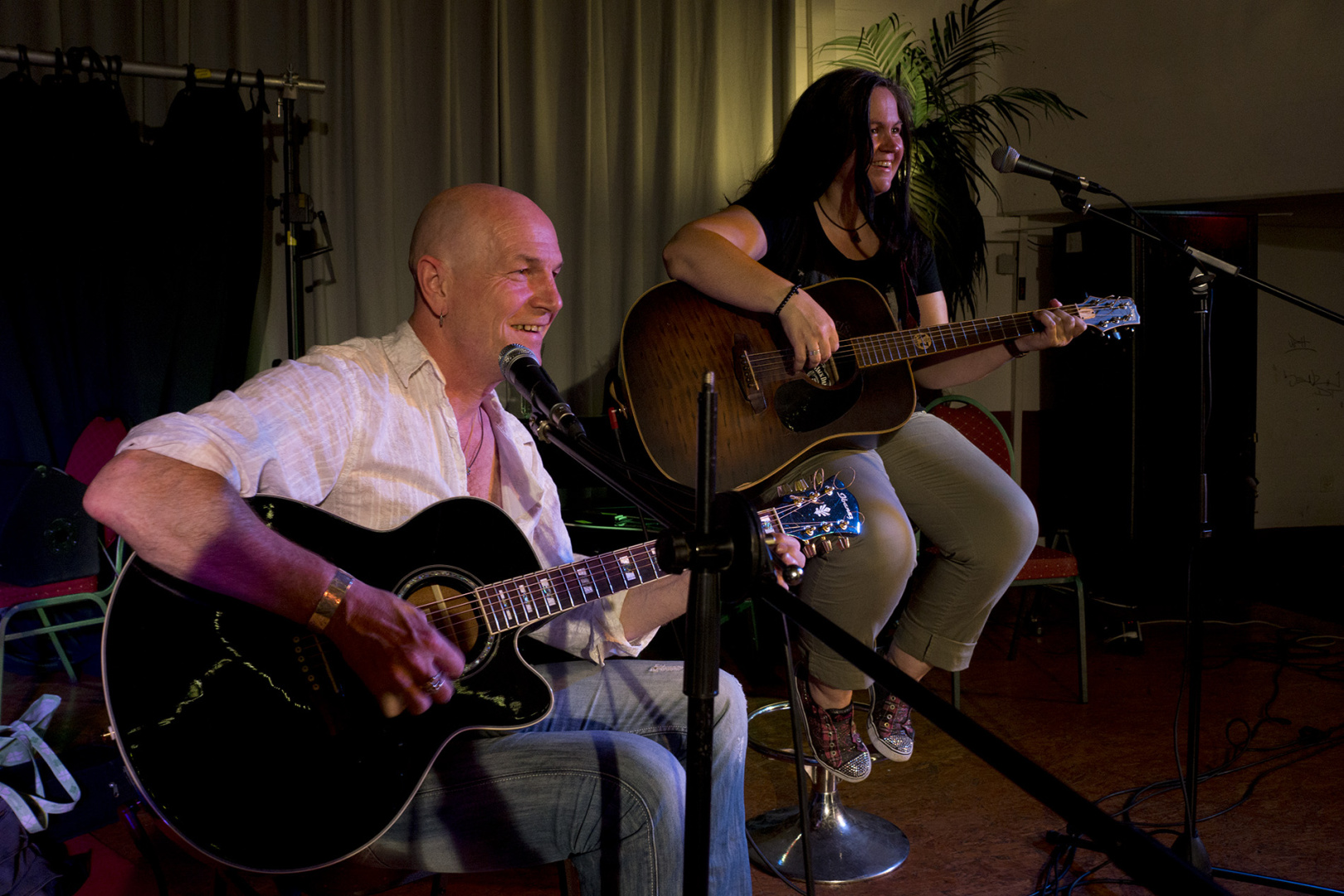 Duo Sunrise performing one of theirs songs at the Unperfekthaus, essen