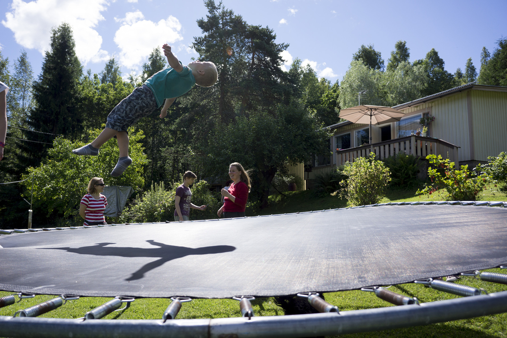 trampoline action in the sun