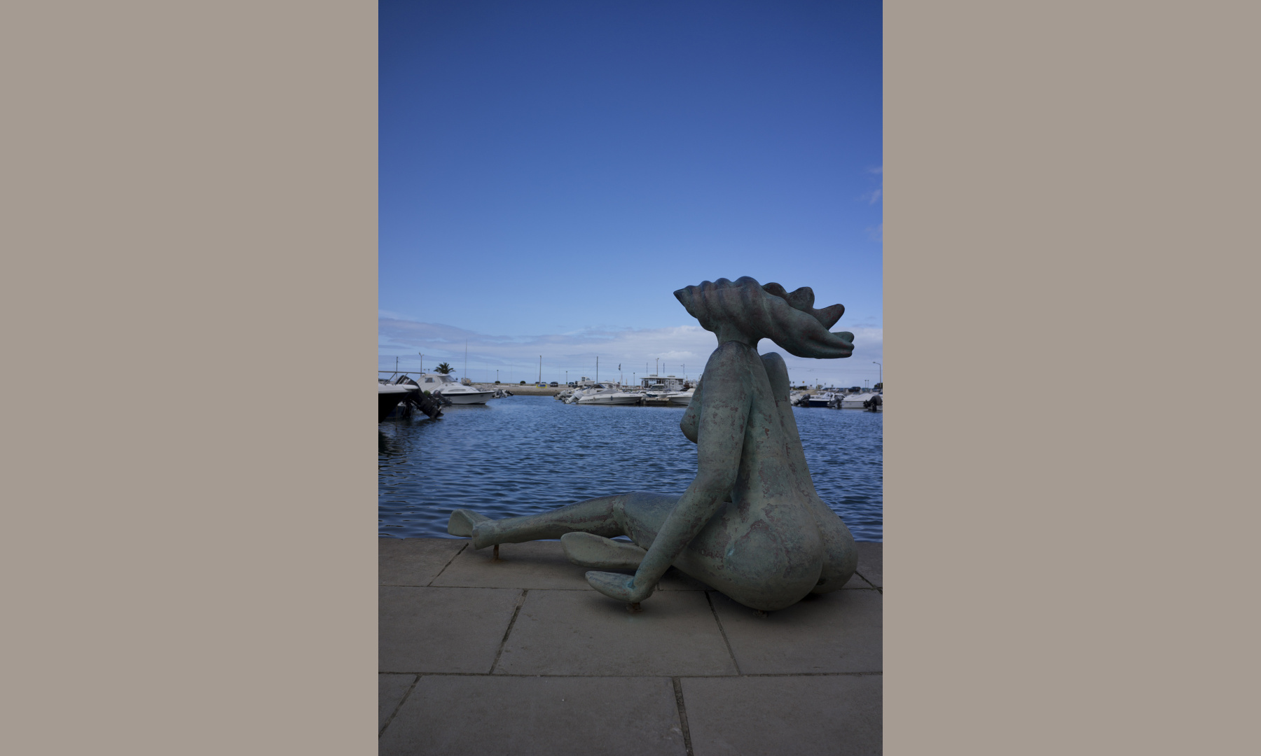 A sculpture at the port of Faro, Portugal