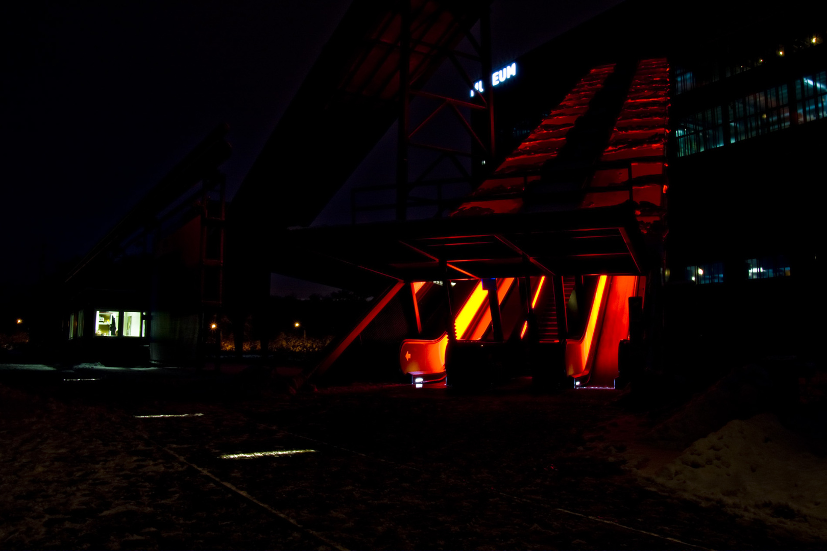 The orange stairs at the Ruhr Museum, Germany