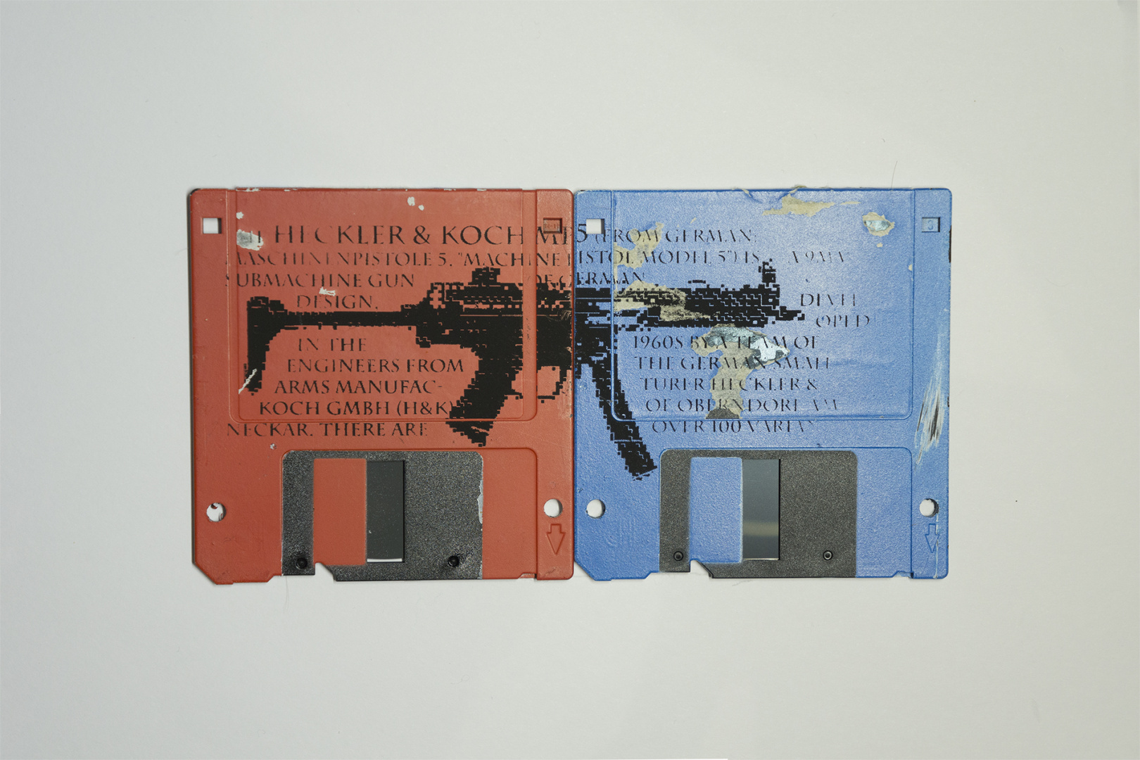 8bit MP5 weapon - slik screen artwork - floppy disk