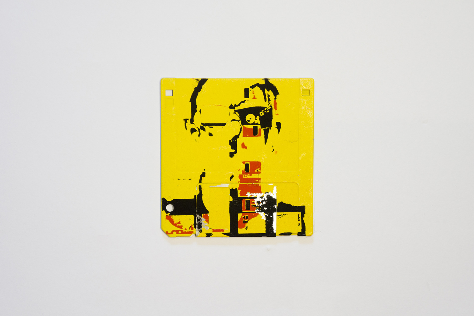 The Cyborg - Floppy Disk silk screen (serigraphy) yellow