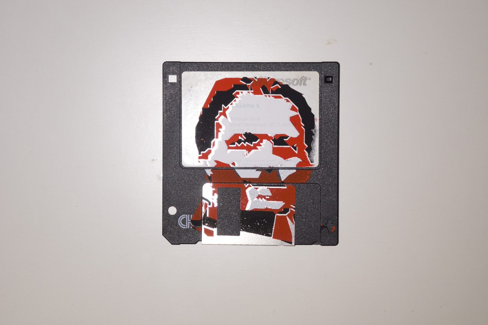 silk screened 3.5" floppy disk - artwork - Olaf Printmaster Guru 