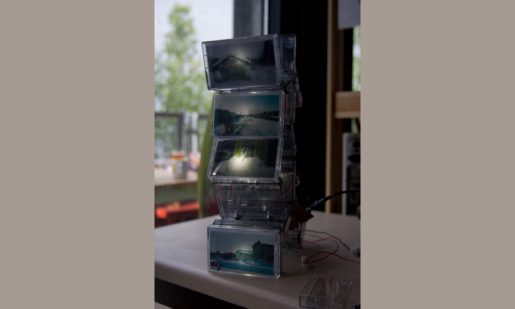 Do you remember snow - music cassette cases sculpture by Dominik Jais