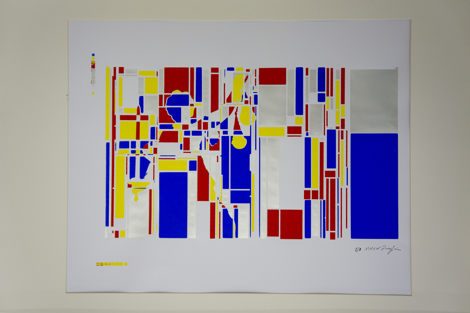 Justitia silk screen based on a algorithm - contemporary artwork