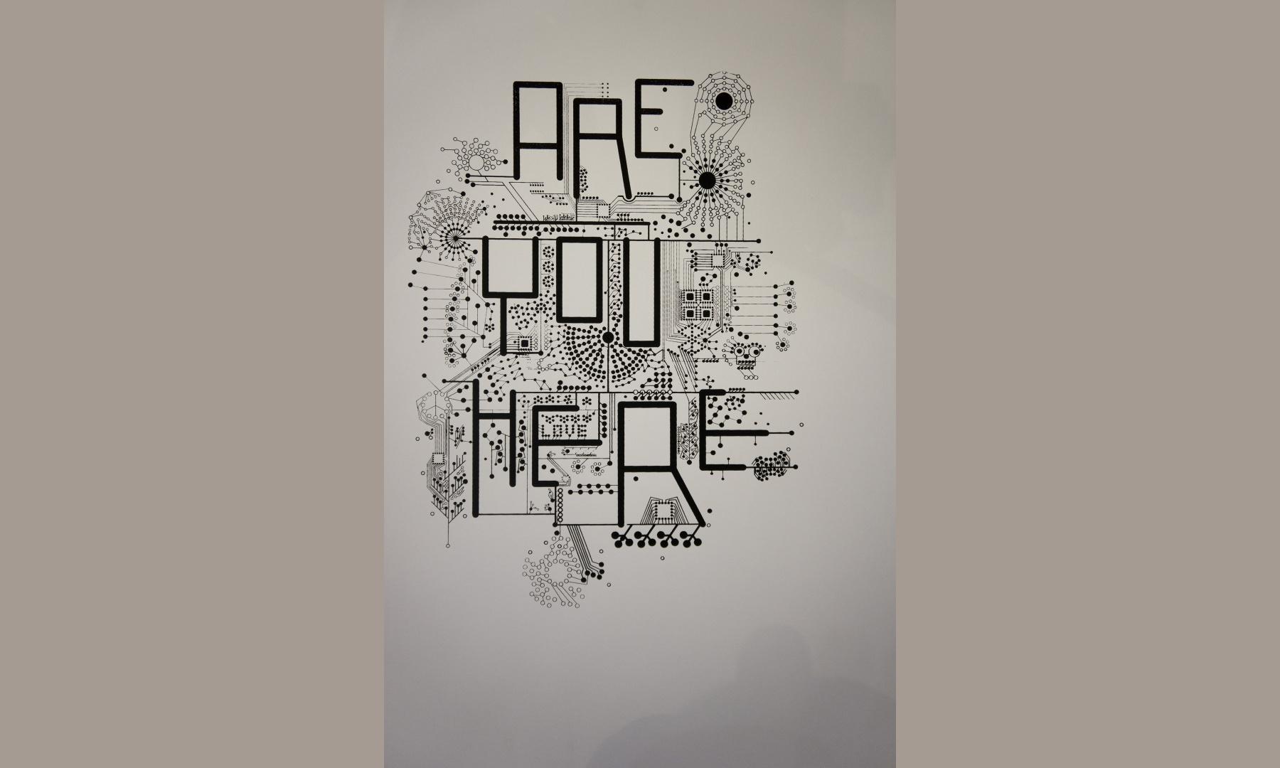 are you here? series by dominik Jais - pcb styled print on paper