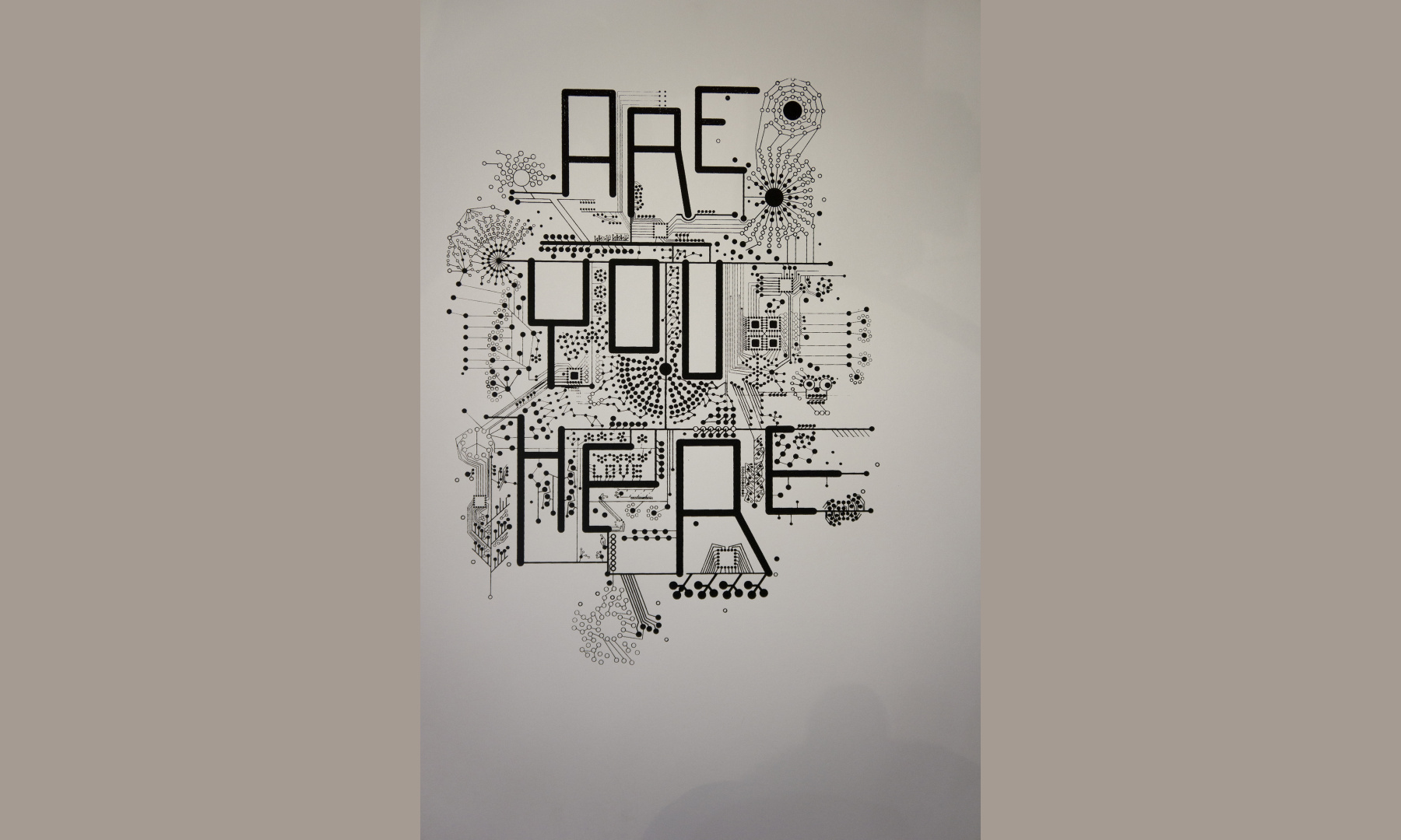 are you here? series by dominik Jais - pcb styled print on paper