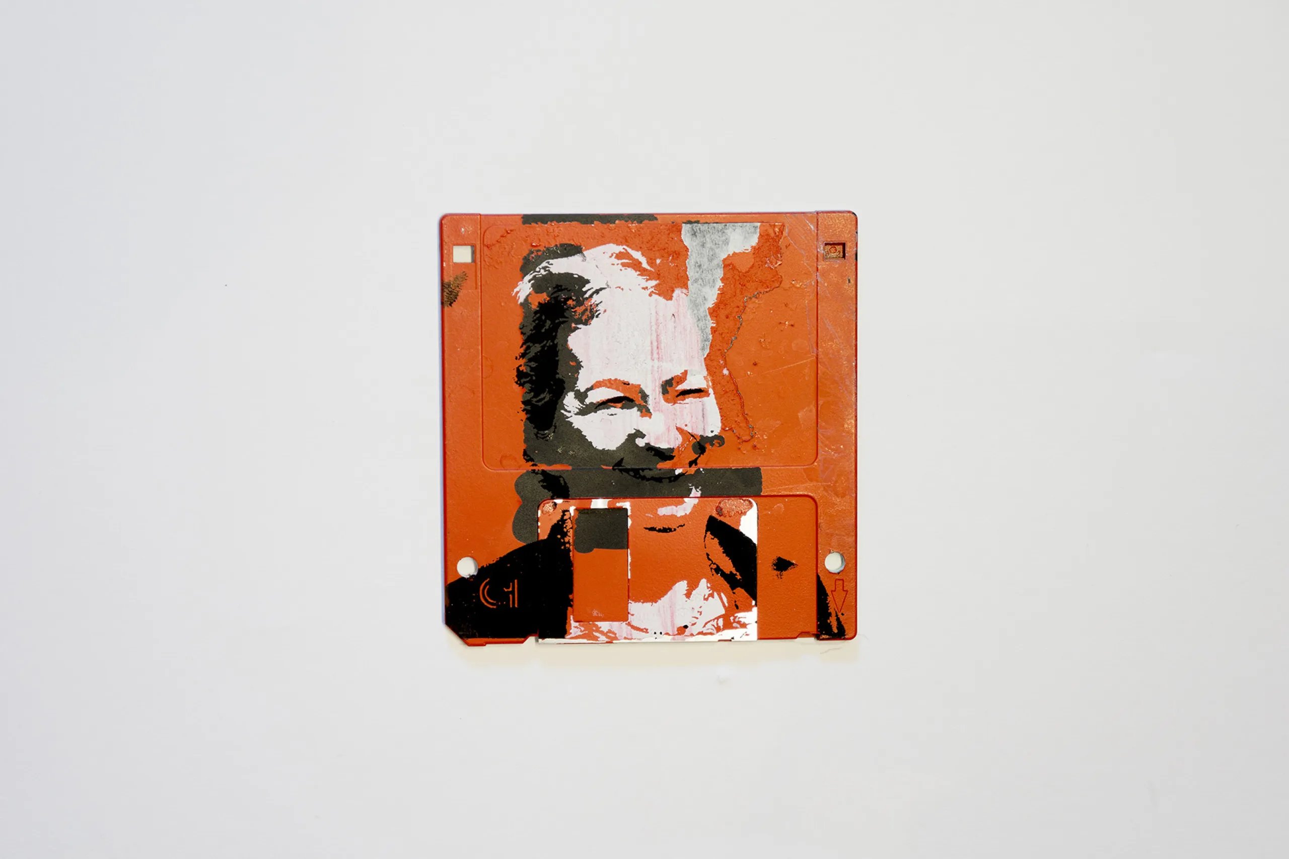 Ma - silk screen portrait on Floppy disk