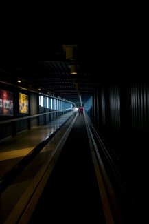 A tunnel at a train station in Stockholm, Sweden