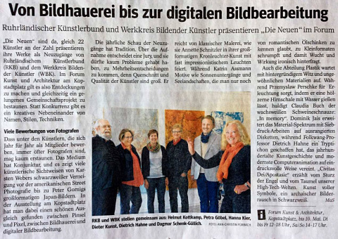 About RKB and WBKs exhibition "die Neuen" in the local news