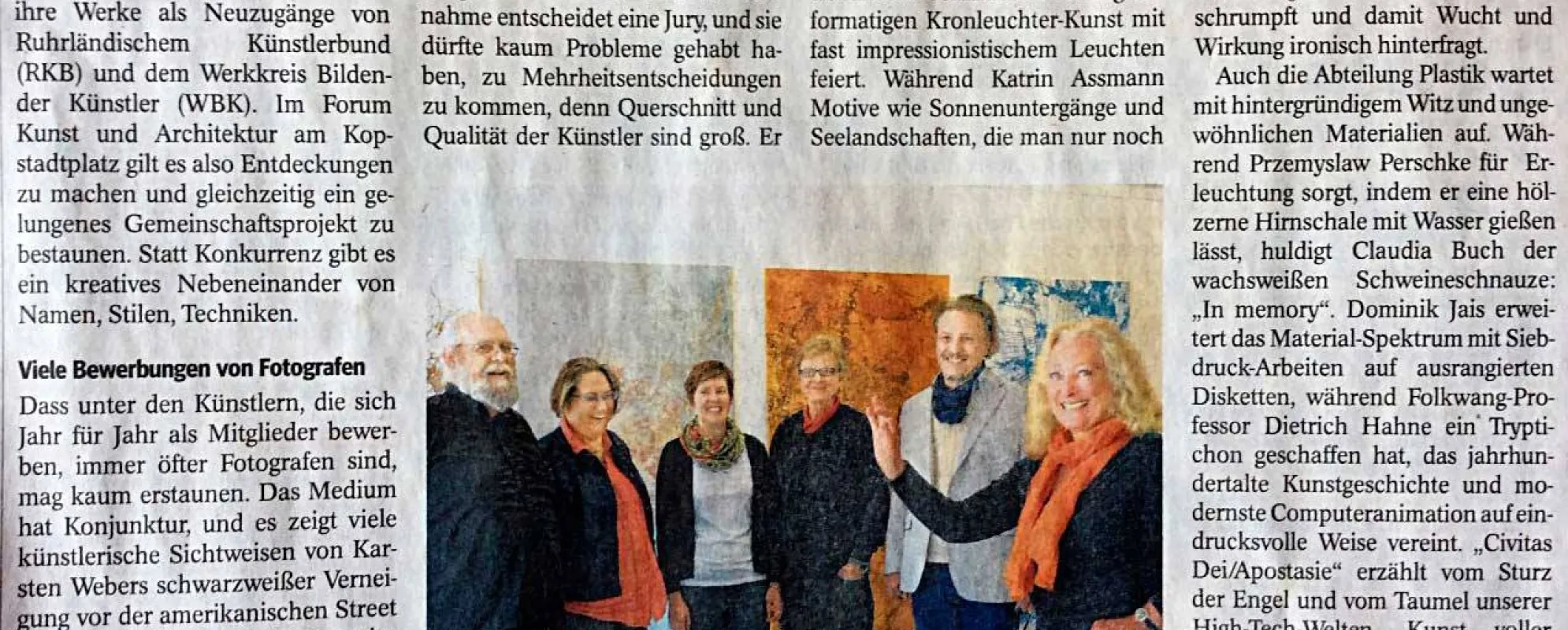 About RKB and WBKs exhibition "die Neuen" in the local news