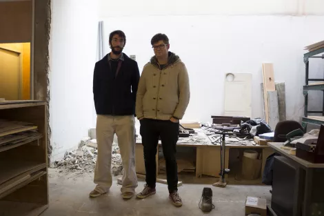 Two makers at the makerspcae / fablab in Limerick, Ireland