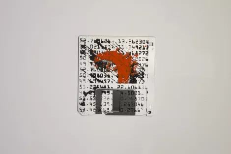 Numbers and fences, places of interest - silk screened on floppy disk