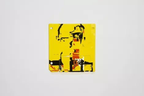 The Cyborg - Floppy Disk silk screen (serigraphy) yellow