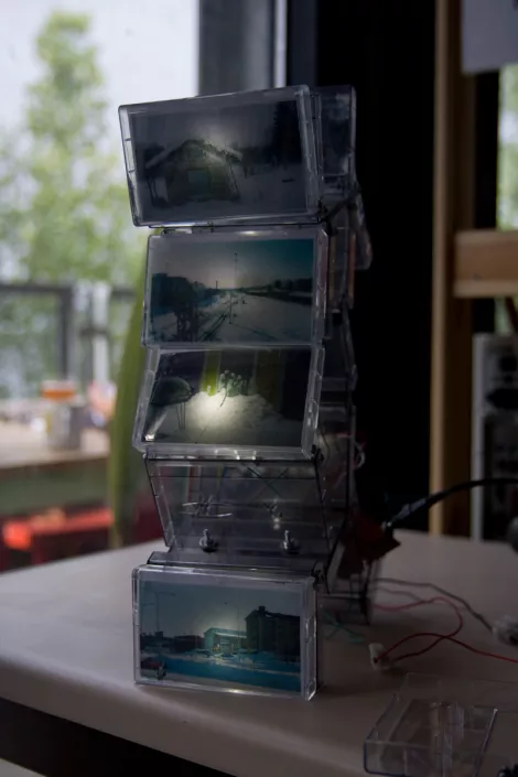 Do you remember snow - music cassette cases sculpture by Dominik Jais