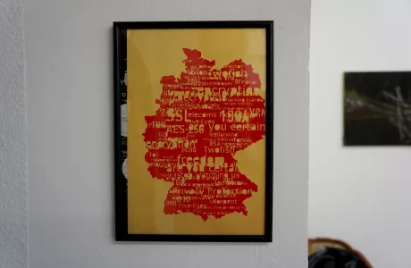 Schland - the shape of the country Germany - perforated paper artwork